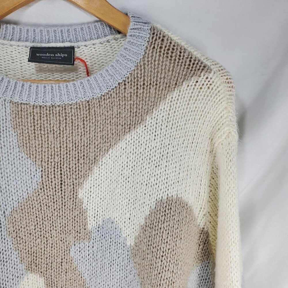 Wooden Ships Women's Brown Camo Wool Blend Pullover Sweater Size L (C-8) - Picture 4 of 11
